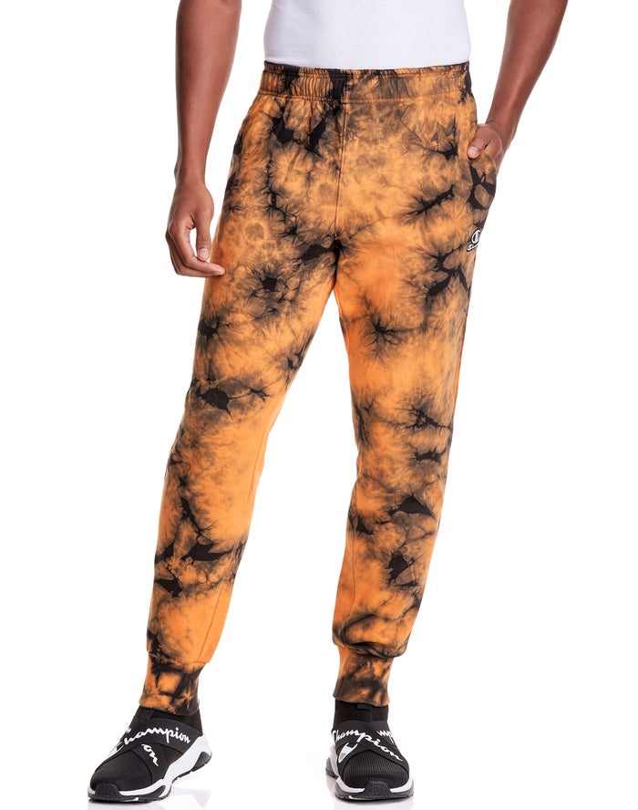 Champion Mens Joggers NZ - Galaxy Dye Orange/Black ( 9514-OLZGQ )